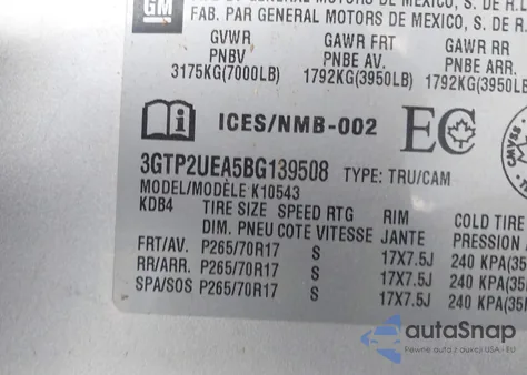 2011 GMC Sierra 1500 Sl from USA, damaged, VIN 3GTP2UEA5BG139508
